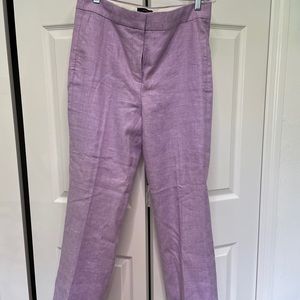 J. Crew NWT Hayden Linen Crop Pants; Sz. 8 Tall; Lilac/Lavender